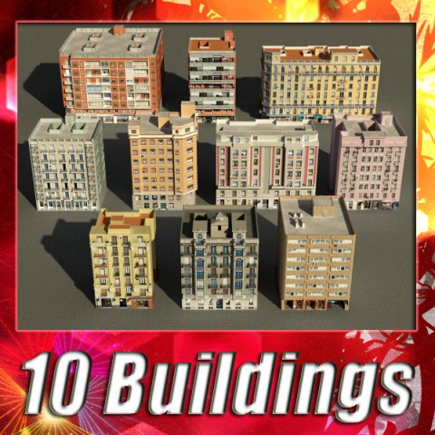 3d models building collection 81  90 3D 模型 .c4d .max .obj .3ds .fbx .stl .blend 