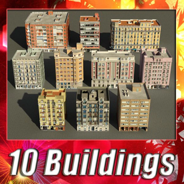 3d models building collection 81  90 3D Model .c4d .max .obj .3ds .fbx .stl .blend 