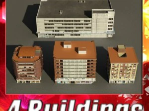 3d модели Коллекция зданий 1 4 3D Модель