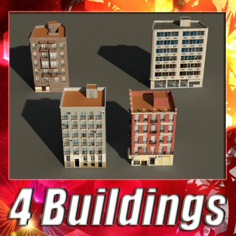 3d models building collection 9  12 3D Model .c4d .max .obj .3ds .fbx .stl .blend 