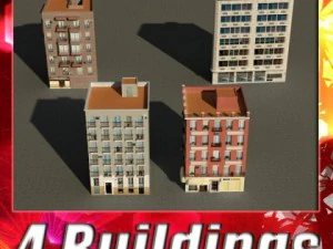 3d модели Коллекция зданий 9 12 3D Модель