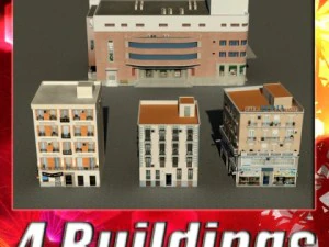 3d модели Коллекция зданий 13 16 3D Модель