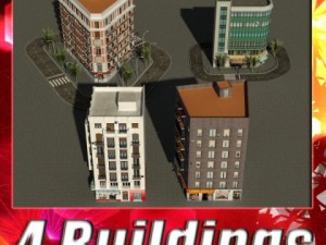 3d models building collection 21  24 Modelo 3D