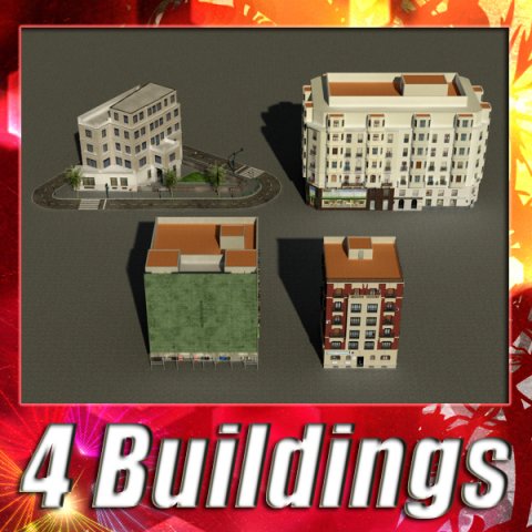3d models building collection 25  28 3D Model .c4d .max .obj .3ds .fbx .stl .blend 