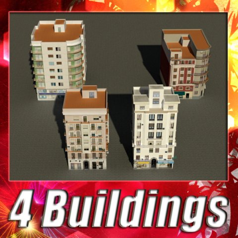 3d models building collection 29  32 3D Модель .c4d .max .obj .3ds .fbx .stl .blend 