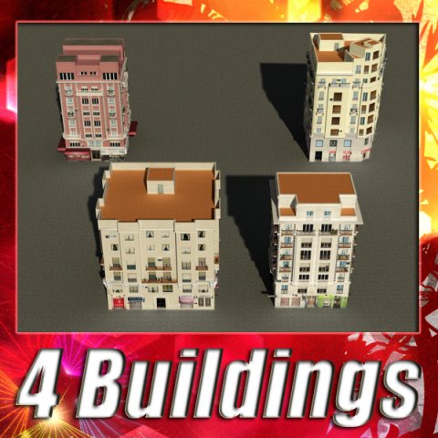 3d models building collection 37  40 3D Model .c4d .max .obj .3ds .fbx .stl .blend 