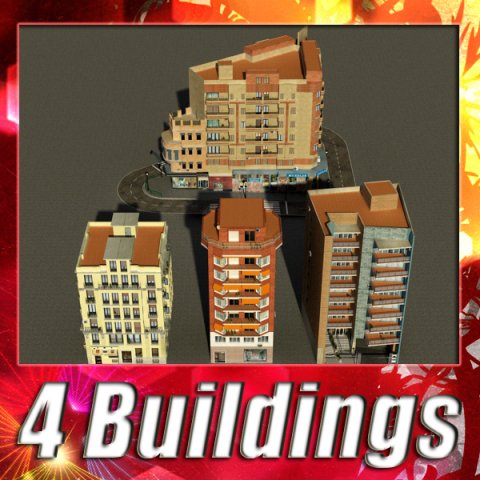 3d models building collection 49  52 3D मॉडल .c4d .max .obj .3ds .fbx .stl .blend 
