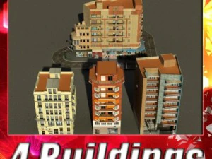 3d модели Коллекция зданий 49 52 3D Модель