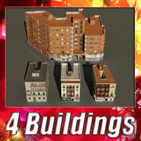 3d models building collection 53  56 3Dモデル .c4d .max .obj .3ds .fbx .stl .blend 