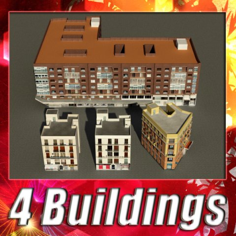 3d models building collection 57  60 3D Model .c4d .max .obj .3ds .fbx .stl .blend 
