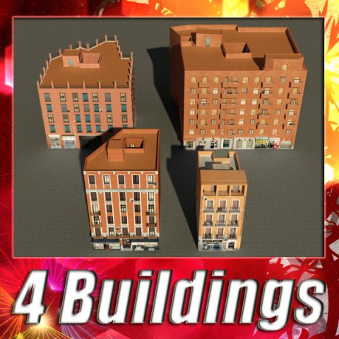 3d models building collection 61  64 Model 3D .c4d .max .obj .3ds .fbx .stl .blend 