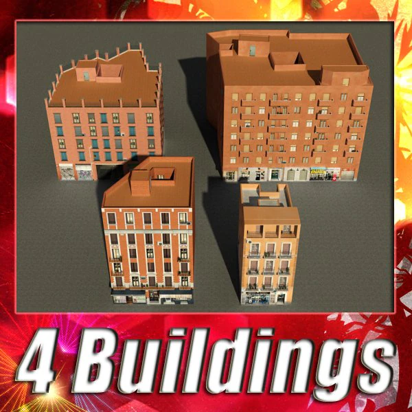 3d models building collection 61  64 3D Model .c4d .max .obj .3ds .fbx .stl .blend 