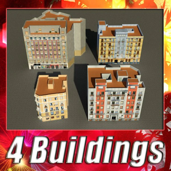 3d models building collection 65 68 3D Model .c4d .max .obj .3ds .fbx .stl .blend