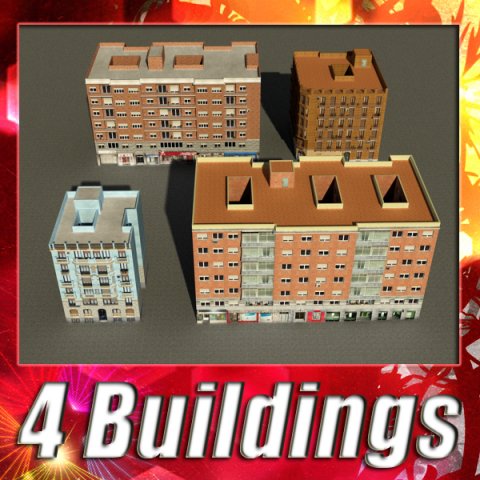 3d models building collection 69  72 3D Model .c4d .max .obj .3ds .fbx .stl .blend 