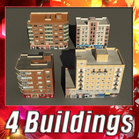 3d models building collection 73  76 3D Model .c4d .max .obj .3ds .fbx .stl .blend 