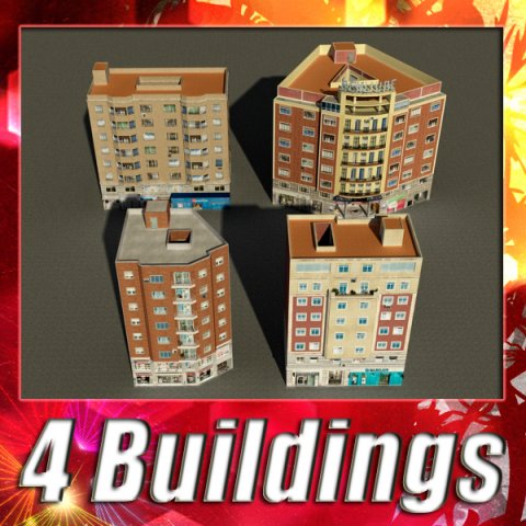 3d models building collection 77  80 3D Model .c4d .max .obj .3ds .fbx .stl .blend 