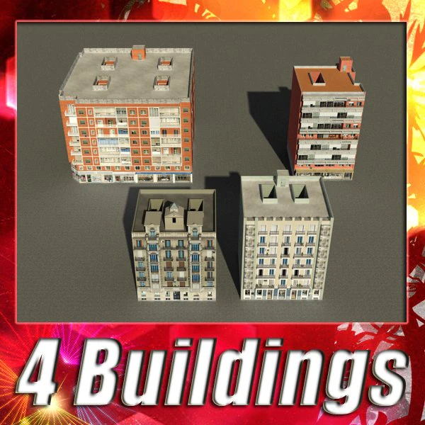 3d models building collection 81 84 3D Model .c4d .max .obj .3ds .fbx .stl .blend