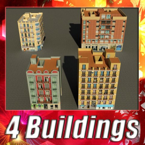 3d models building collection 93  96 3Dモデル .c4d .max .obj .3ds .fbx .stl .blend 