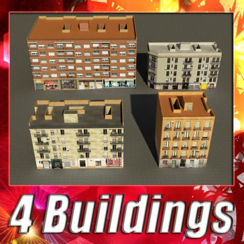 3d models building collection 97  100 3D Model .c4d .max .obj .3ds .fbx .stl .blend 
