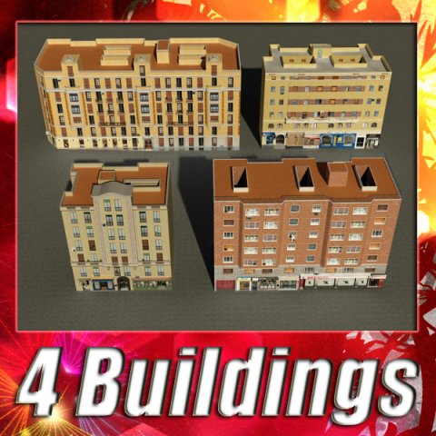 3d models building collection 101  104 3D Model .c4d .max .obj .3ds .fbx .stl .blend 