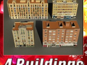 Cole&ccedil;&atilde;o de edif&iacute;cios de modelos 3D 101 104 Modelo 3D