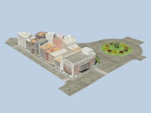 5 city blocks collection 3D Model