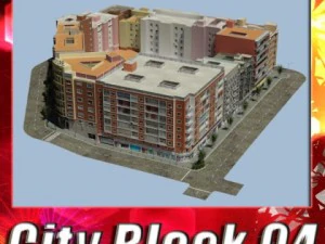 5 city blocks collection 3D Model