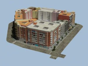 5 city blocks collection 3D Model