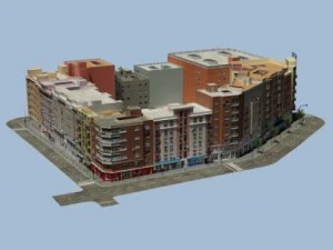 5 city blocks collection 3D Model