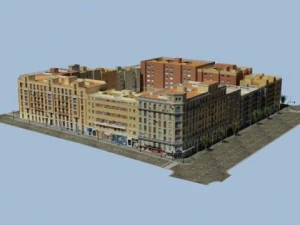 5 city blocks collection 3D Model