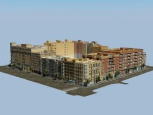 5 city blocks collection 3D Model