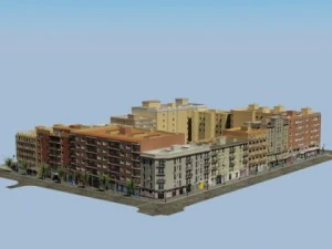 5 city blocks collection 3D Model