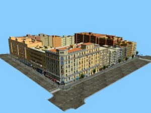 5 city blocks collection 3D Model