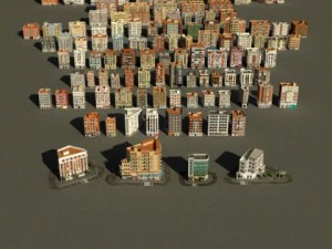 104 buildings collection 3D Model