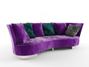 embrace velvet sofa Modello 3D