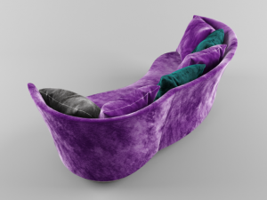 embrace velvet sofa Model 3D