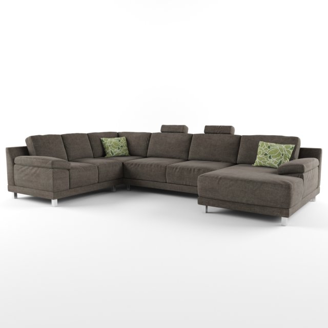 modern sectional sofa 3D Model .c4d .max .obj .3ds .fbx .stl .blend 