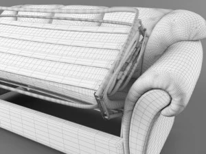 bella sofa with folding bed 3D Model