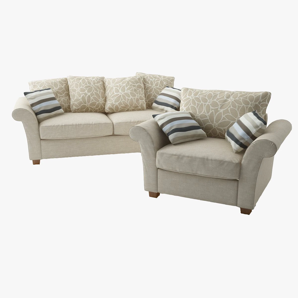 modern sofa and armchair 3D Model .c4d .max .obj .3ds .fbx .stl .blend 