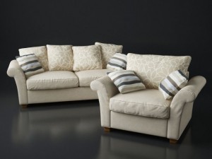 modern sofa and armchair Modello 3D