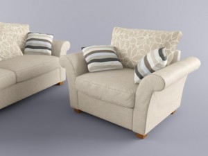 modern sofa and armchair Modello 3D