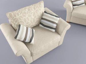 modern sofa and armchair 3D Model