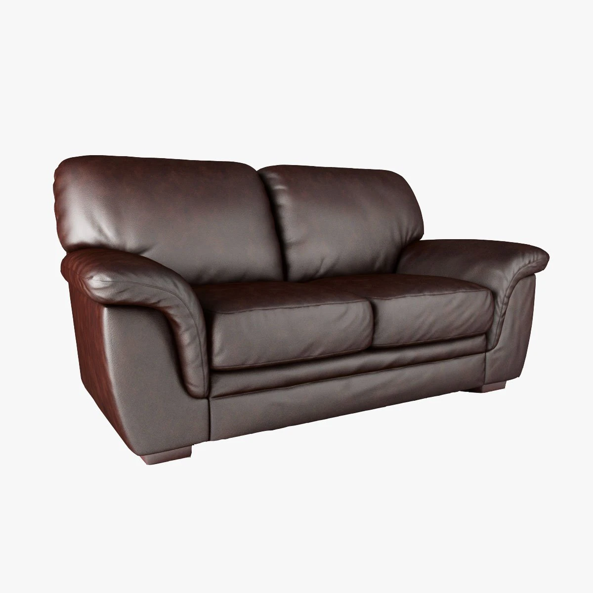 realistic 2seat leather sofa 3D Model .c4d .max .obj .3ds .fbx .stl .blend