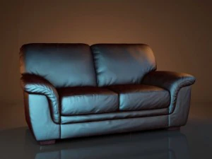 realistic 2seat leather sofa 3D Model
