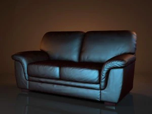 realistic 2seat leather sofa 3D Model