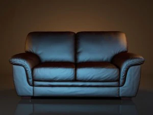 realistic 2seat leather sofa 3D Model