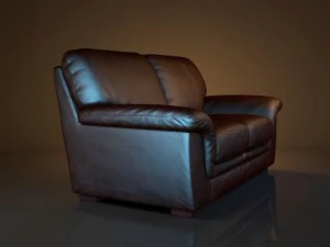 realistic 2seat leather sofa 3D Model