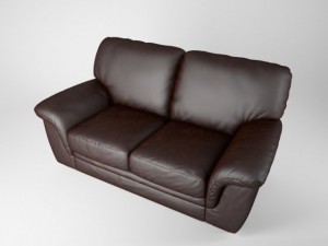 realistic 2seat leather sofa Modelo 3D