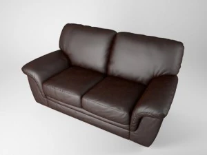 realistic 2seat leather sofa 3D Model