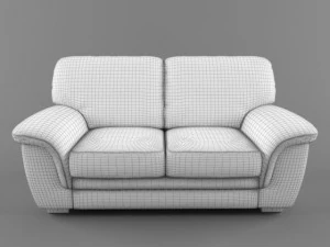 realistic 2seat leather sofa 3D Model